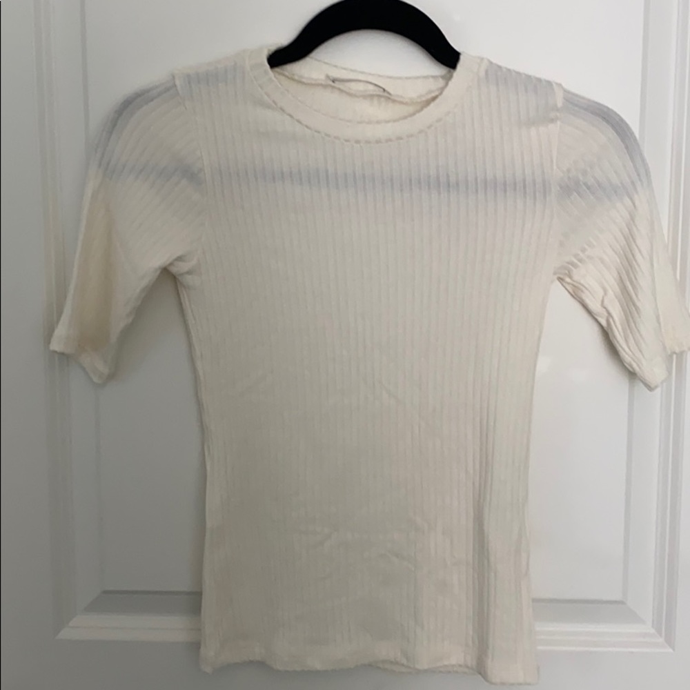 quarter sleeve ribbed reformation top with tags
